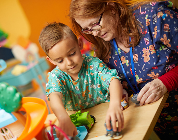 Child patient and nurse
